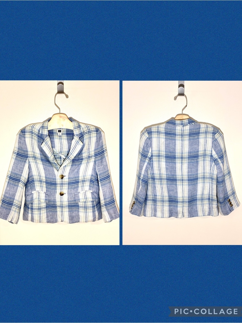 Janie and Jack The Plaid Blazer, Linen